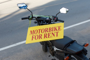 Motorbike for rent sign
